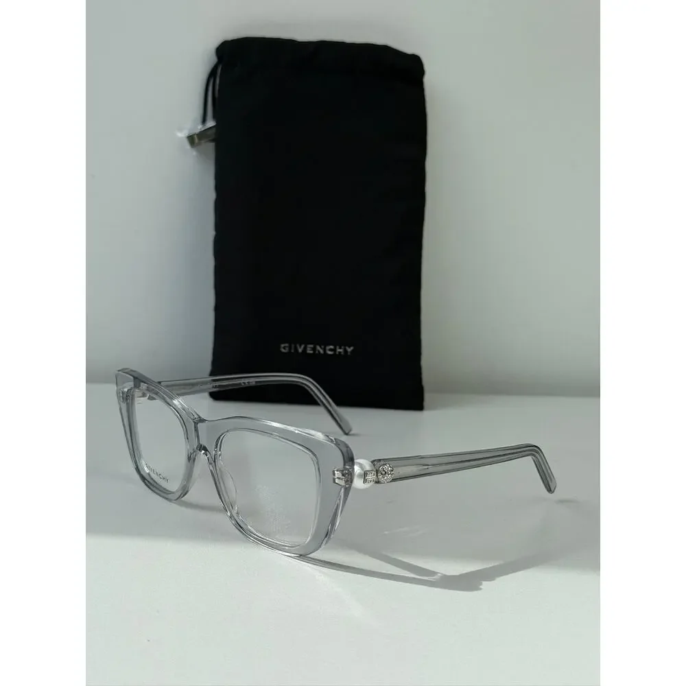 NEW Givenchy GV50047I Cat Eye Pearl Crystal Grey Frames